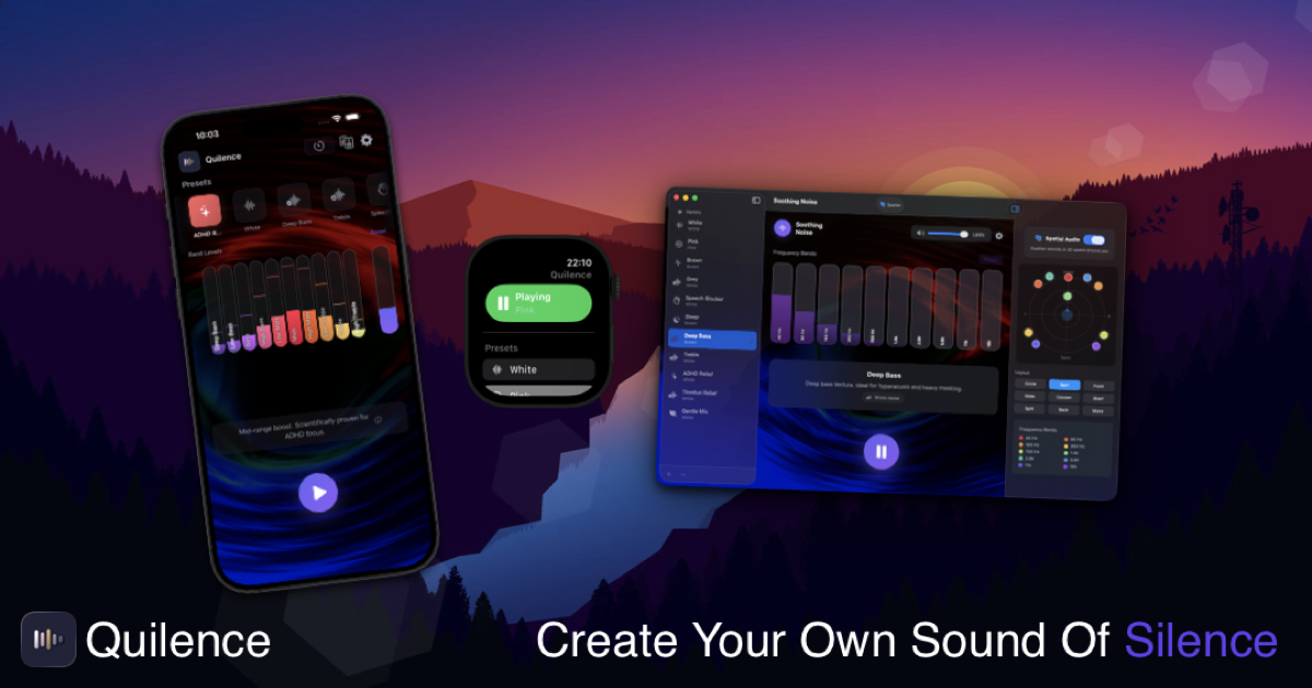 Quilence — Brown Noise & Sleep Sounds Generator